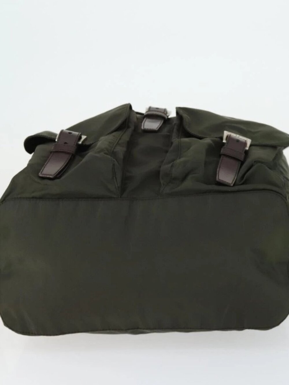 PRADA Backpack Nylon Khaki Silver Auth 165432 - Picture 7 of 16
